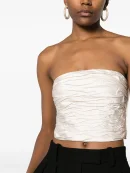 Top bianco a fascia arricciato Peserico donna
