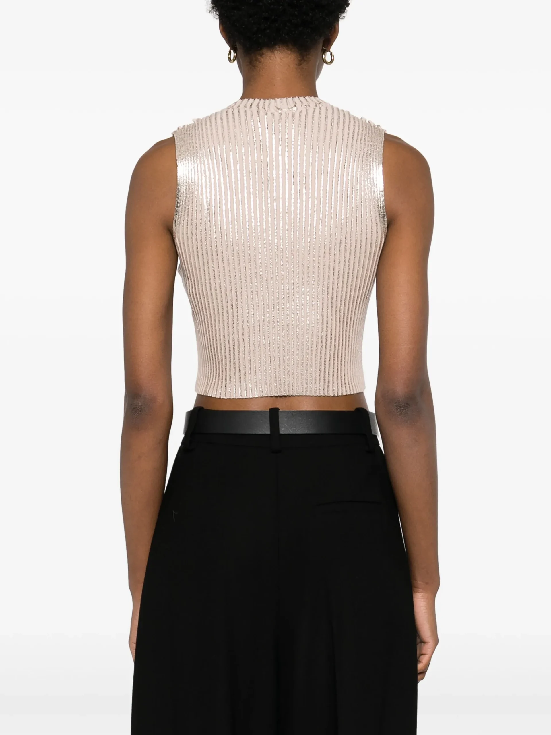 Top smanicato oro Peserico donna