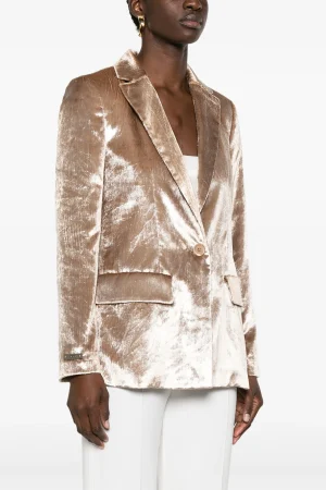 Blazer oro in velluto Peserico donna