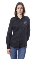 Camicia in cotone stretch nera Francesca E. Versace donna