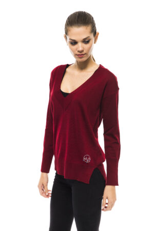 Pullover scollo a v bordeaux Montana donna