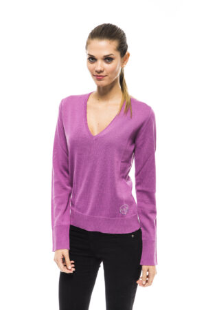 Maglia con scollo a V rosa Montana donna