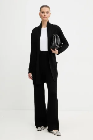 Pantaloni a palazzo in lana Baldinini da donna neri