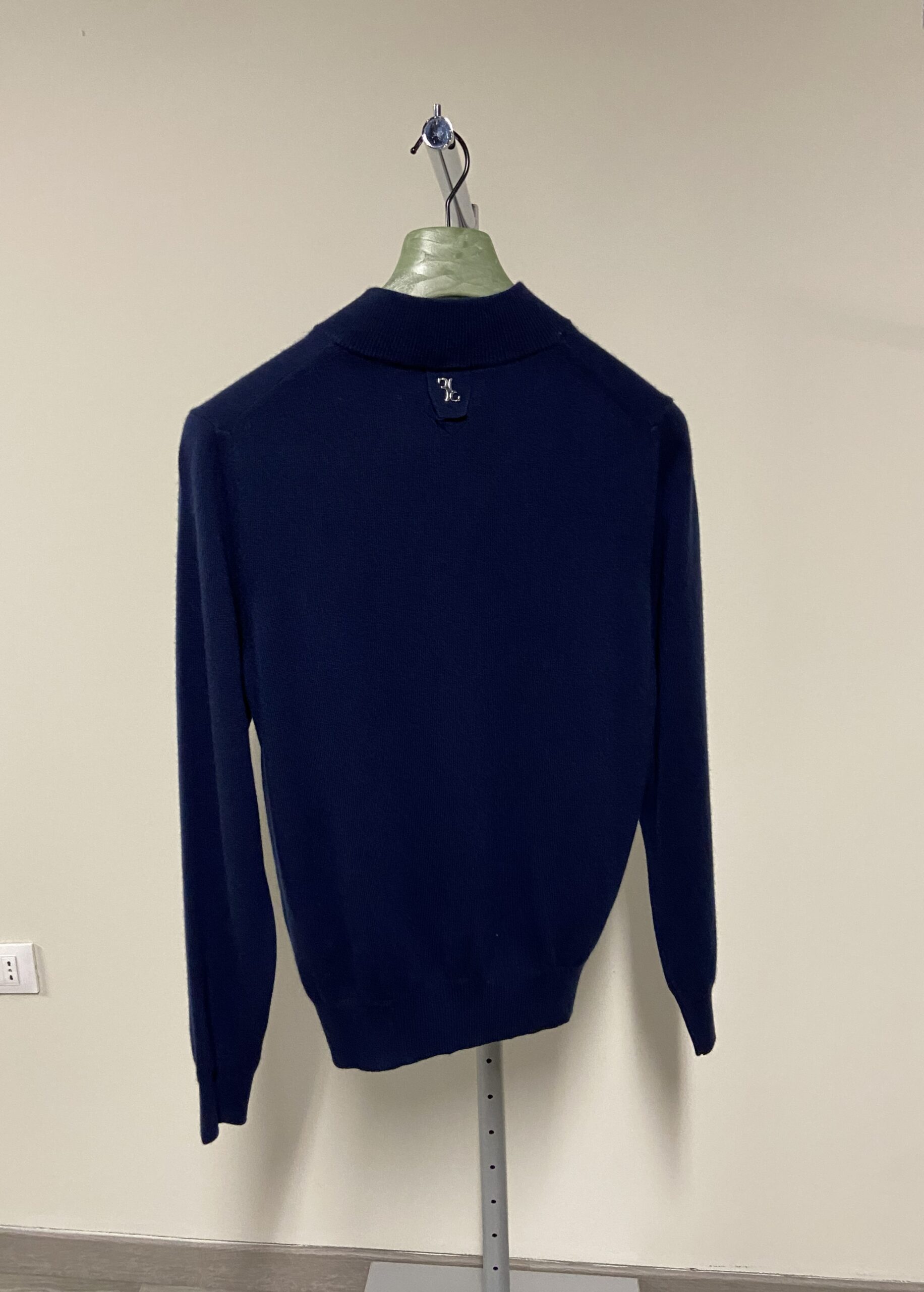 Maglione blu full-zip in cashmere Billionaire uomo