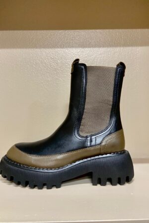 Stivaletti in pelle nero e beige Cerruti donna