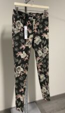 Pantaloni floreali neri slim fit Baldinini donna