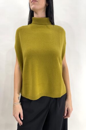 Maglia smanicata in misto cashmere Baldinini donna lime