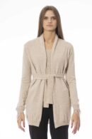 Cardigan con maniche sfrangiate avena Baldinini donna