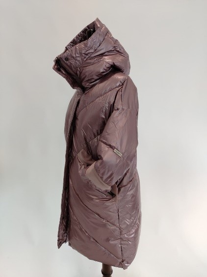 Piumino lungo rosa lucido con cappuccio Trussardi donna