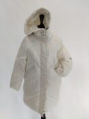 Piumino lungo bianco lucido con cappuccio Trussardi donna