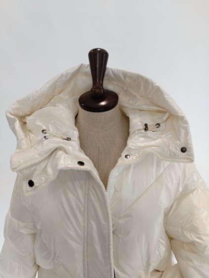 Piumino lungo bianco lucido con cappuccio Trussardi donna