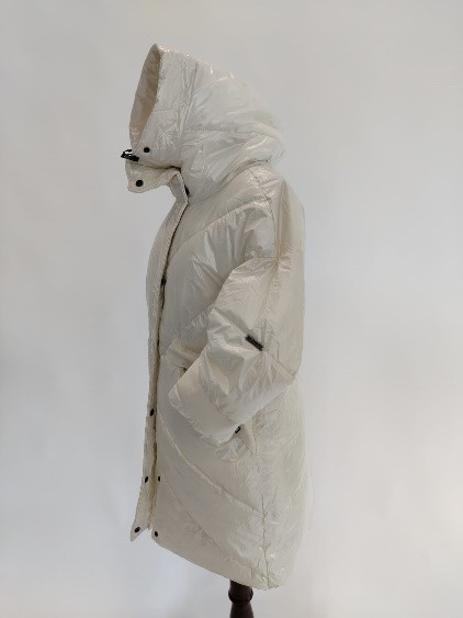 Piumino lungo bianco lucido con cappuccio Trussardi donna