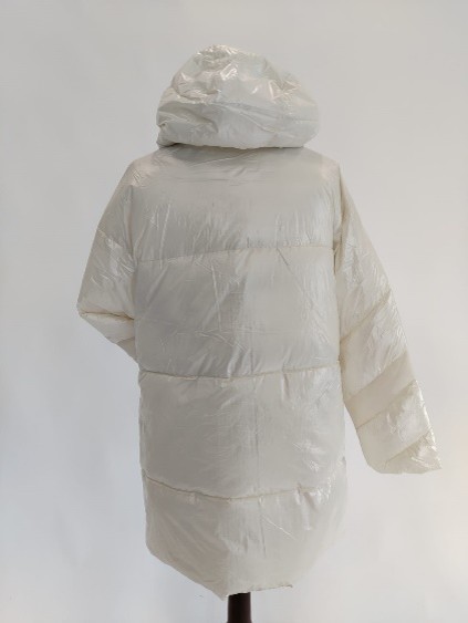 Piumino lungo bianco lucido con cappuccio Trussardi donna