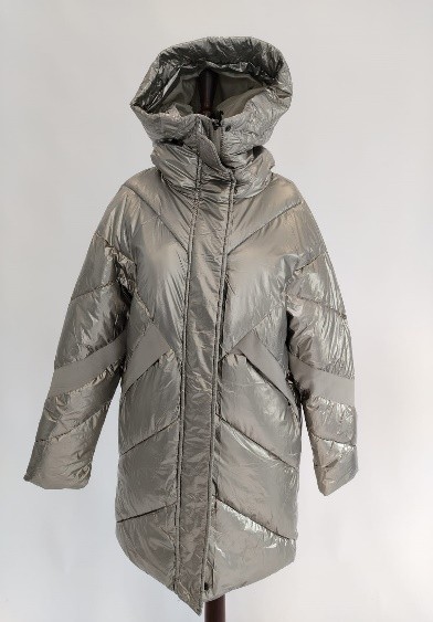 Piumino lungo ghiaccio lucido con cappuccio Trussardi donna