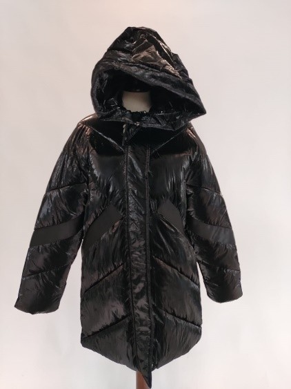Piumino lungo nero lucido con cappuccio Trussardi donna