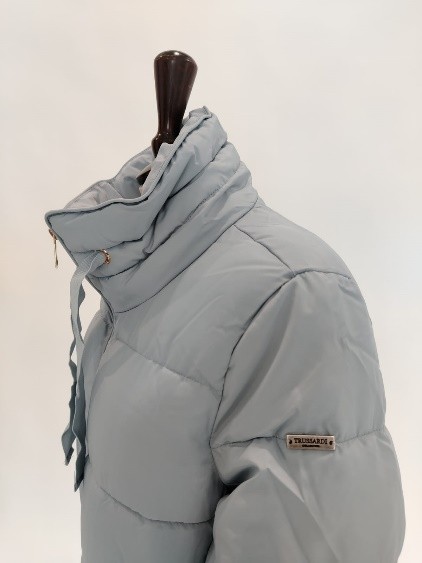 Piumino lungo opaco azzurro Trussardi donna