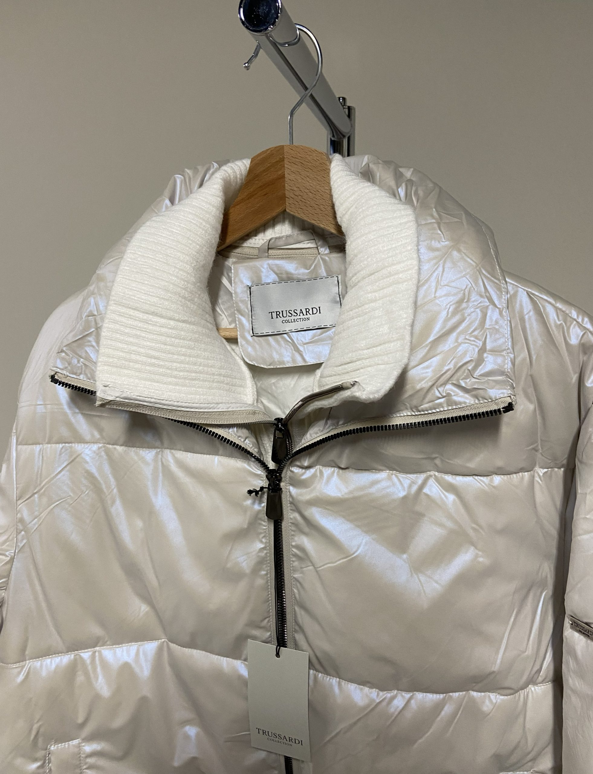 Piumino corto bianco lucido Trussardi donna