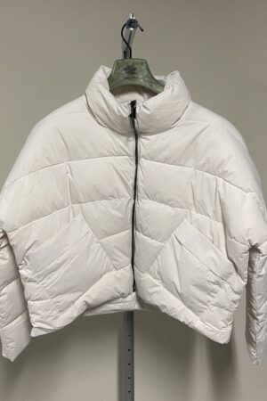 Piumino crop con collo alto Trussardi donna bianco