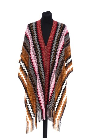 Poncho con motivo geometrico Missioni donna