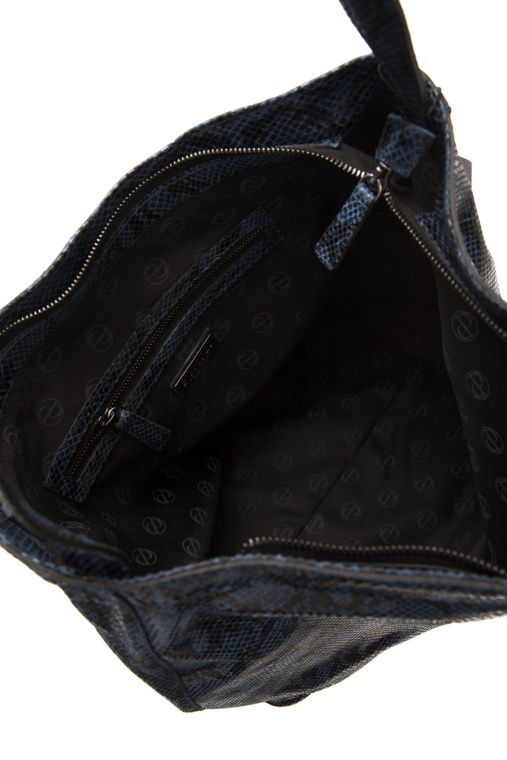 Borsa a spalla pitonata blu Pompei donna