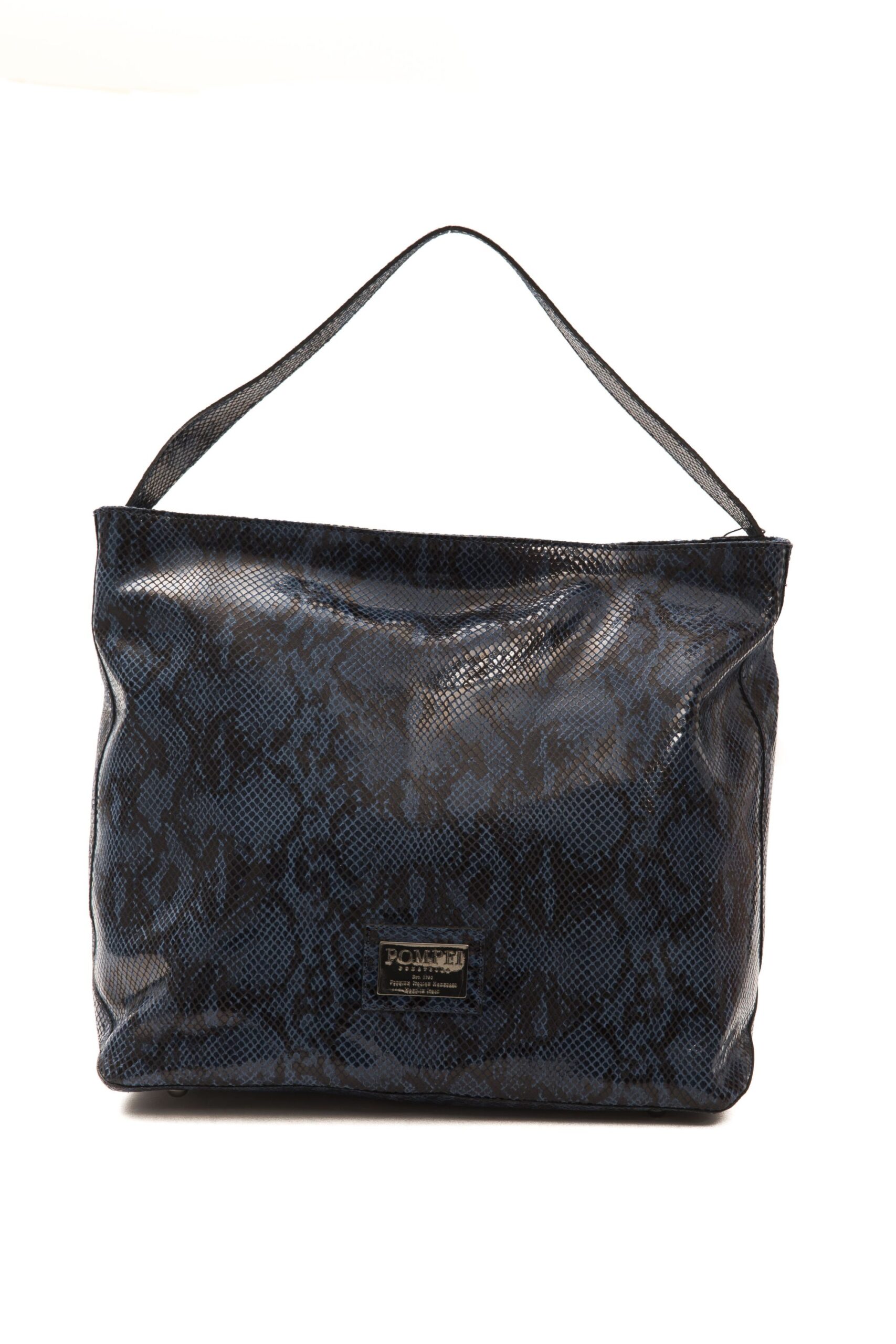 Borsa a spalla pitonata blu Pompei donna