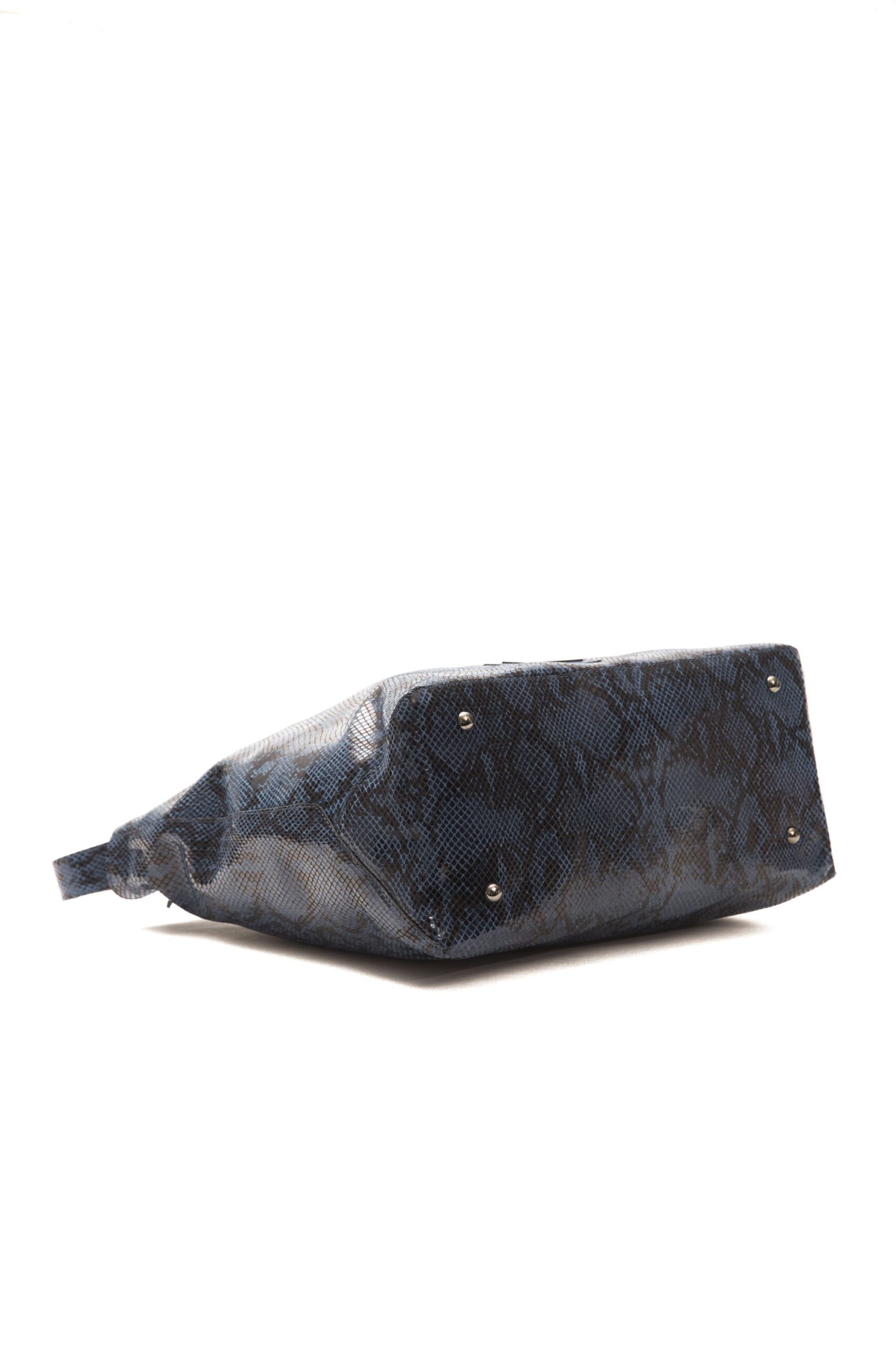Borsa a spalla pitonata blu Pompei donna