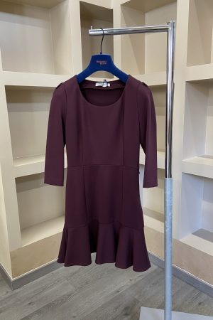 Abito tubino con balza bordeaux Trussardi donna