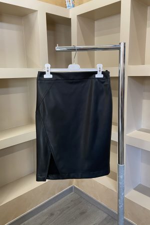 Gonna tubino nera in Similpelle Pianura Studio donna