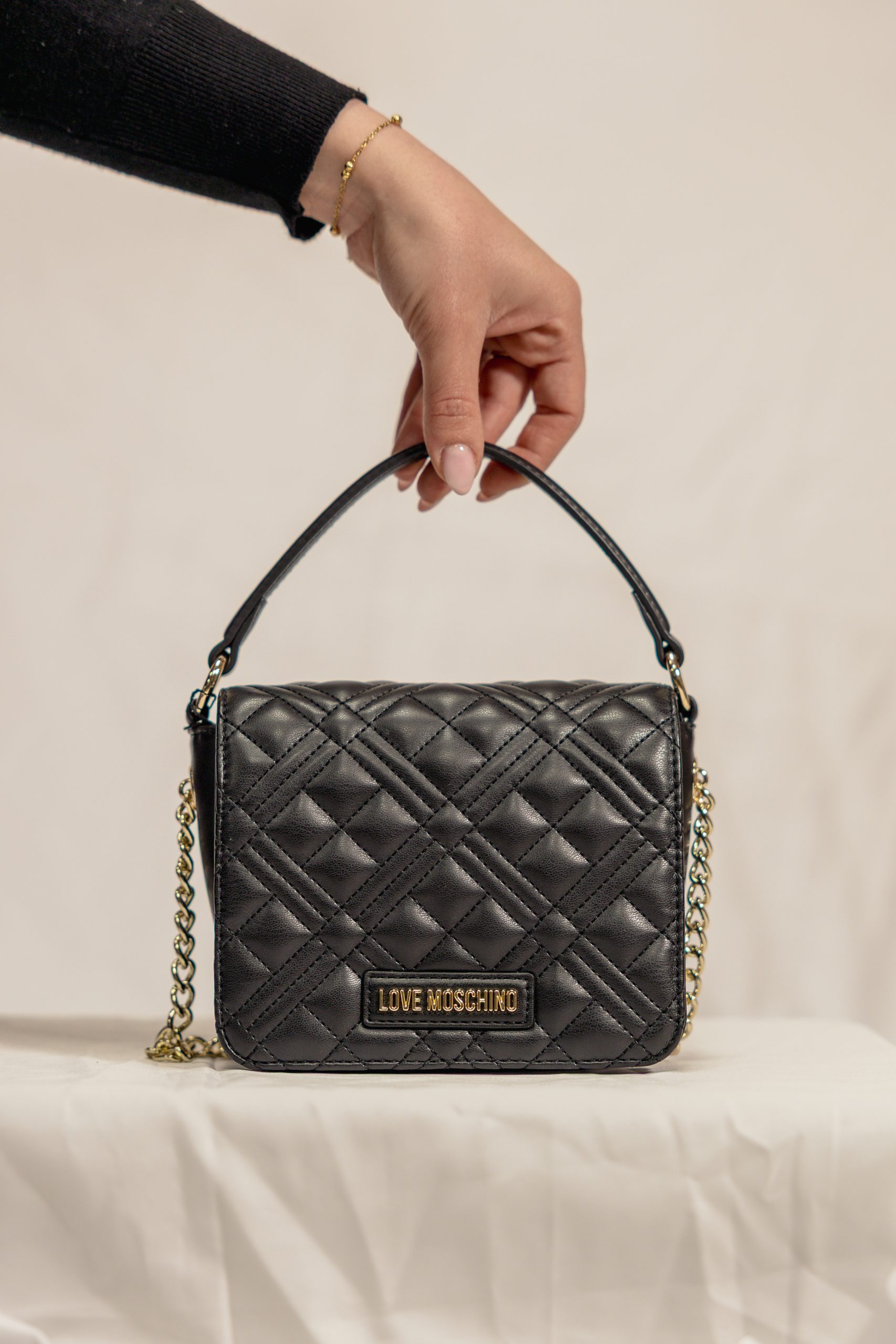 Mini borsa nera a tracolla Love Moschino