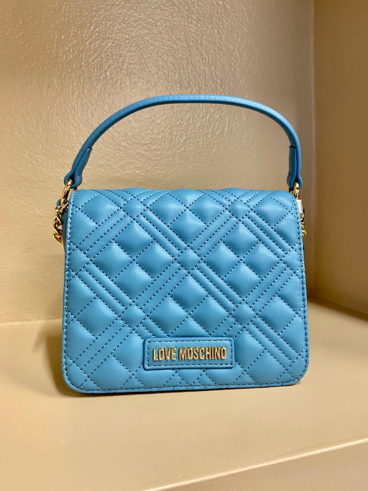 Mini borsa azzurra a tracolla Love Moschino
