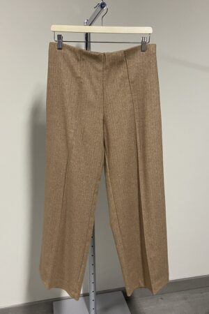 Pantaloni wide leg misto lana Blukey beige da donna