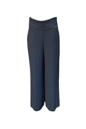 Pantaloni lunghi neri a gamba larga nero Frankie Morello donna