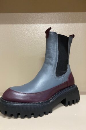Stivaletto Chelsea brogue grigio e bordeaux Cerutti donna