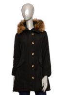 Parka invernale nero con cappuccio Baldinini donna