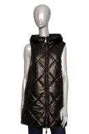 Gilet lungo reversibile Nylon trapuntato rombi Nero donna