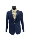 Giacca monopetto blu gessato RPL uomo