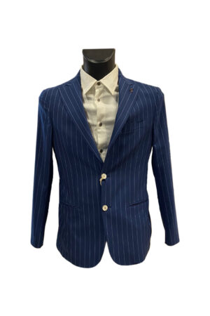 Giacca monopetto blu gessato RPL uomo