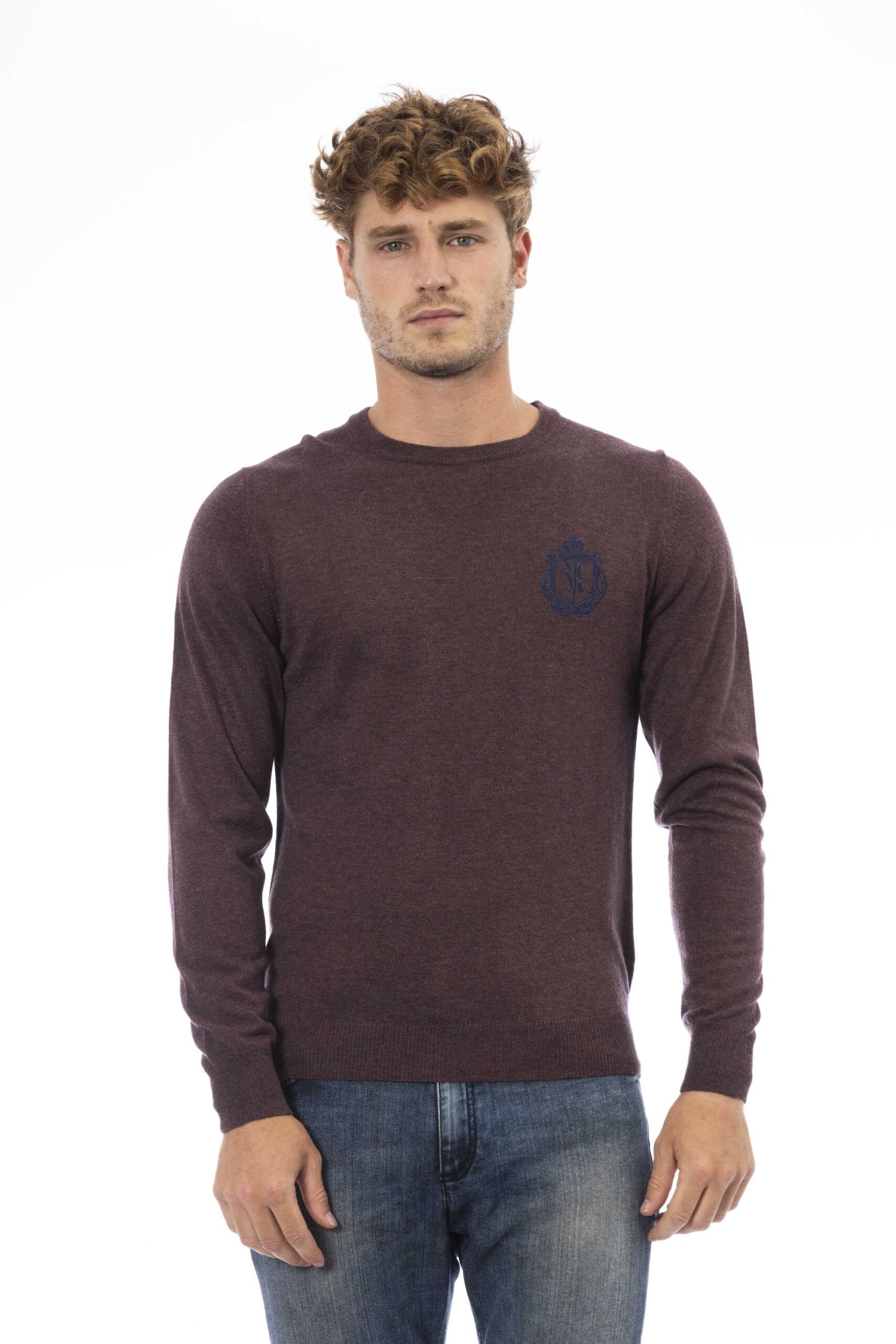 Maglia girocollo con logo bordeaux Billionaire uomo
