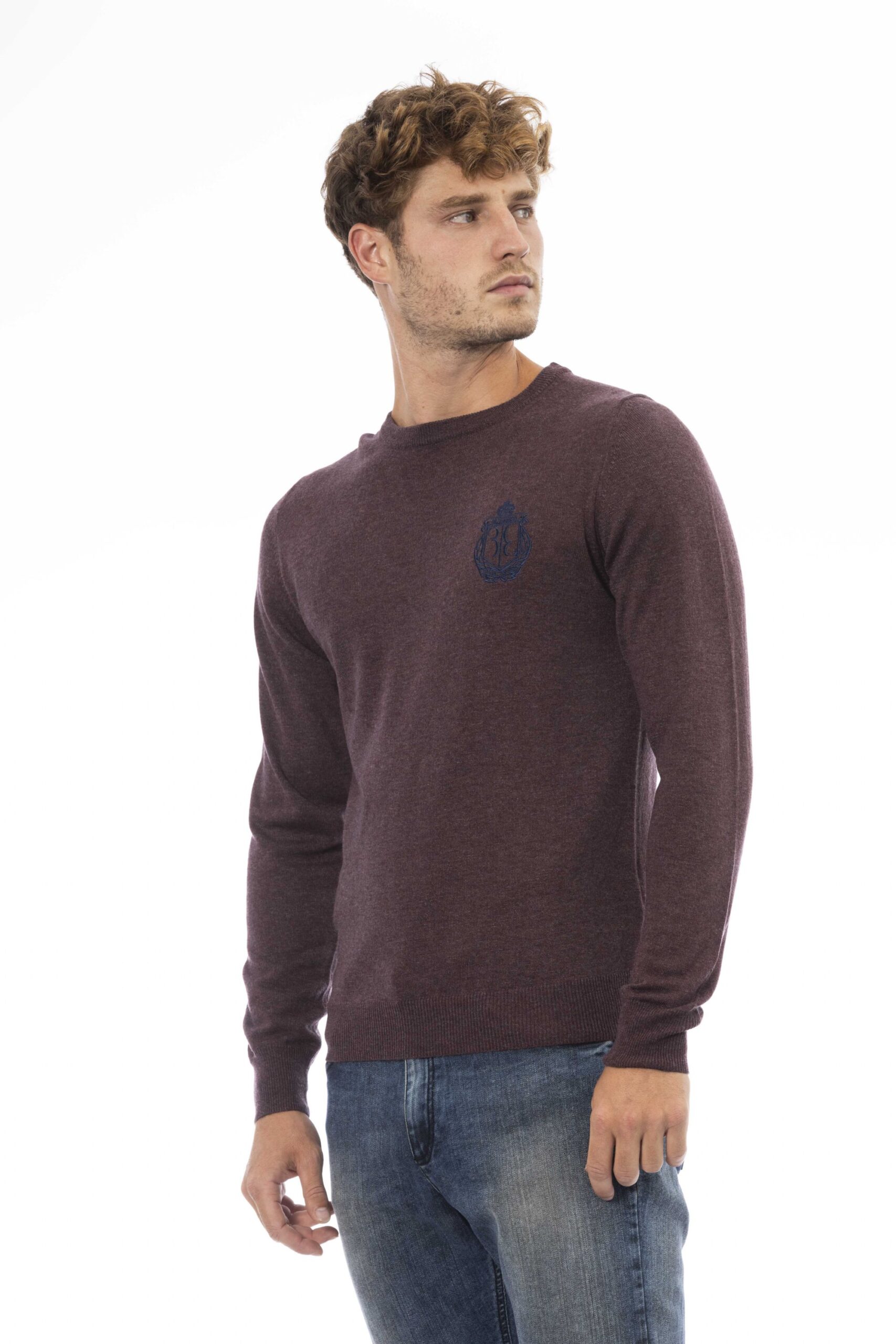 Maglia girocollo con logo bordeaux Billionaire uomo