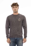 Maglia girocollo con logo grigio scuro Billionaire uomo