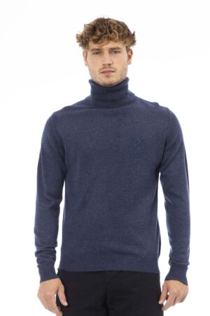 Dolcevita in misto lana e cashmere slim fit blu Billionaire uomo