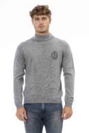 Maglione a collo alto in lana e cashmere grigio Billionaire uomo