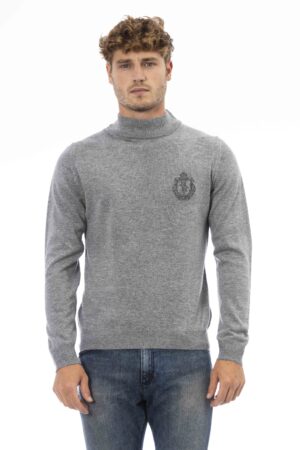 Maglione a collo alto in lana e cashmere grigio Billionaire uomo