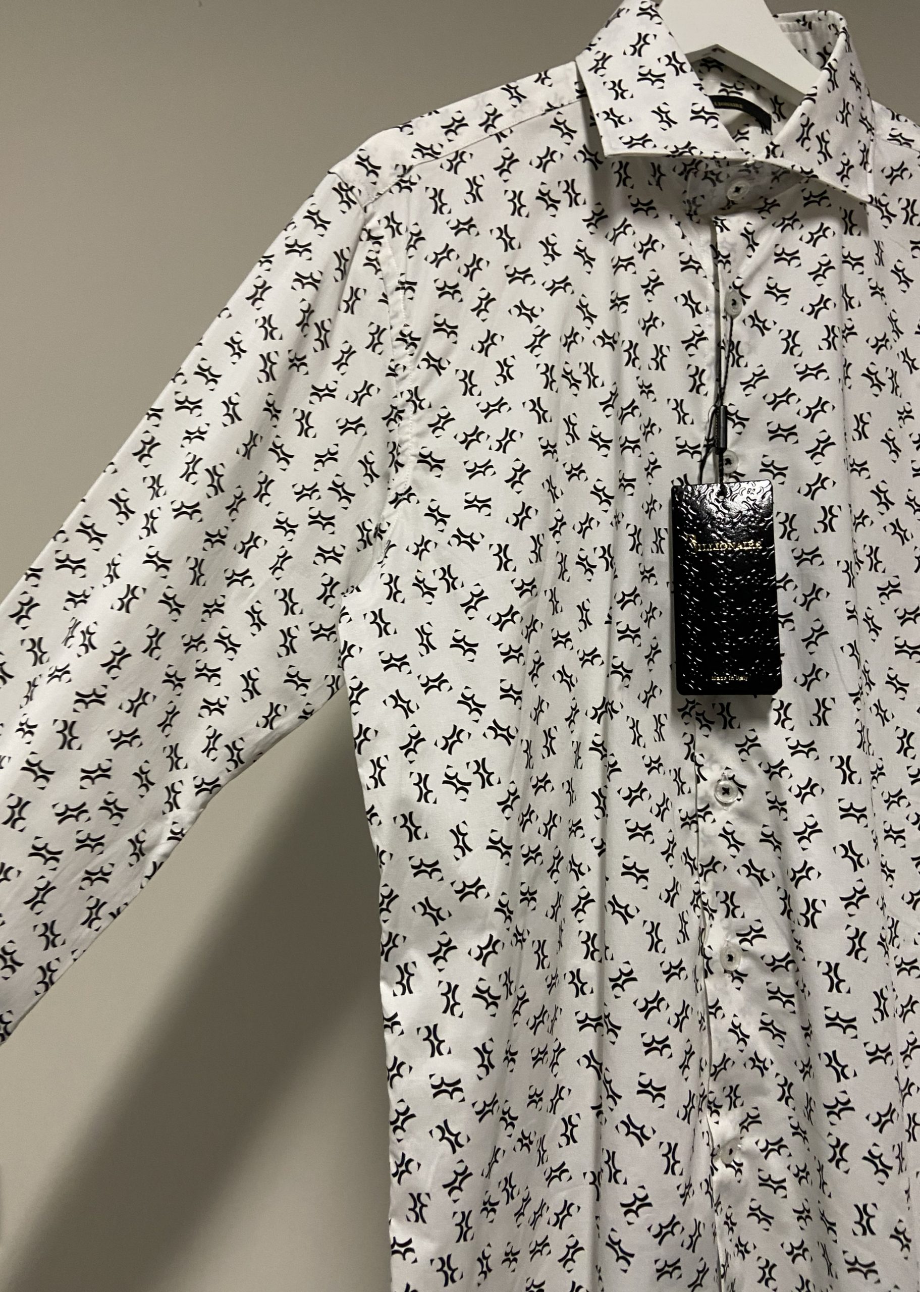 Camicia bianca con logo Billionaire uomo