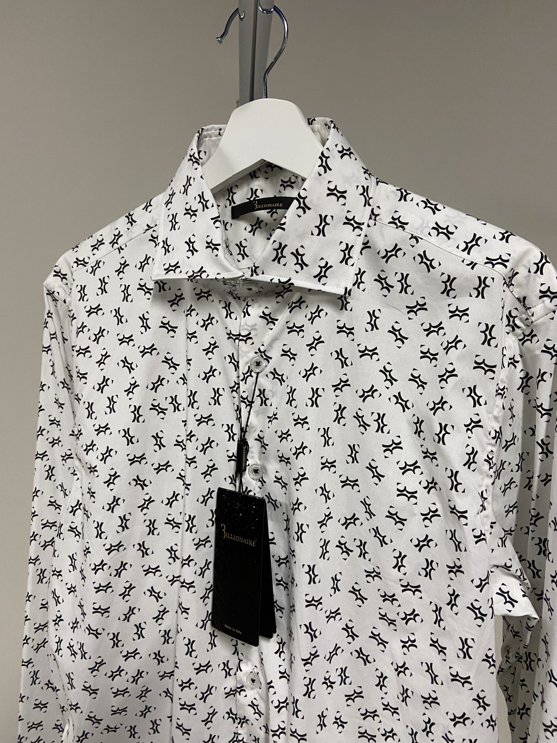 Camicia bianca con logo Billionaire uomo