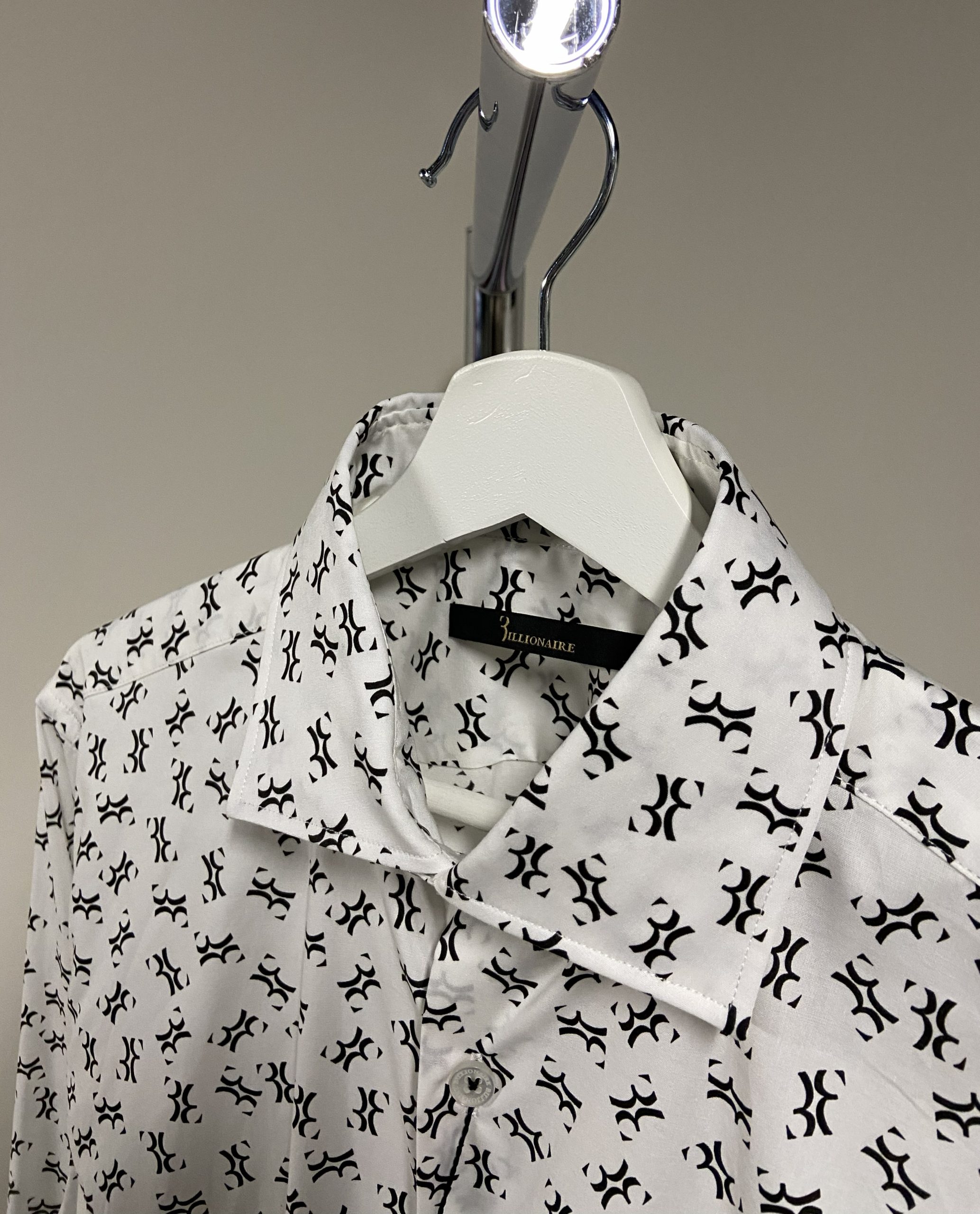 Camicia bianca con logo Billionaire uomo