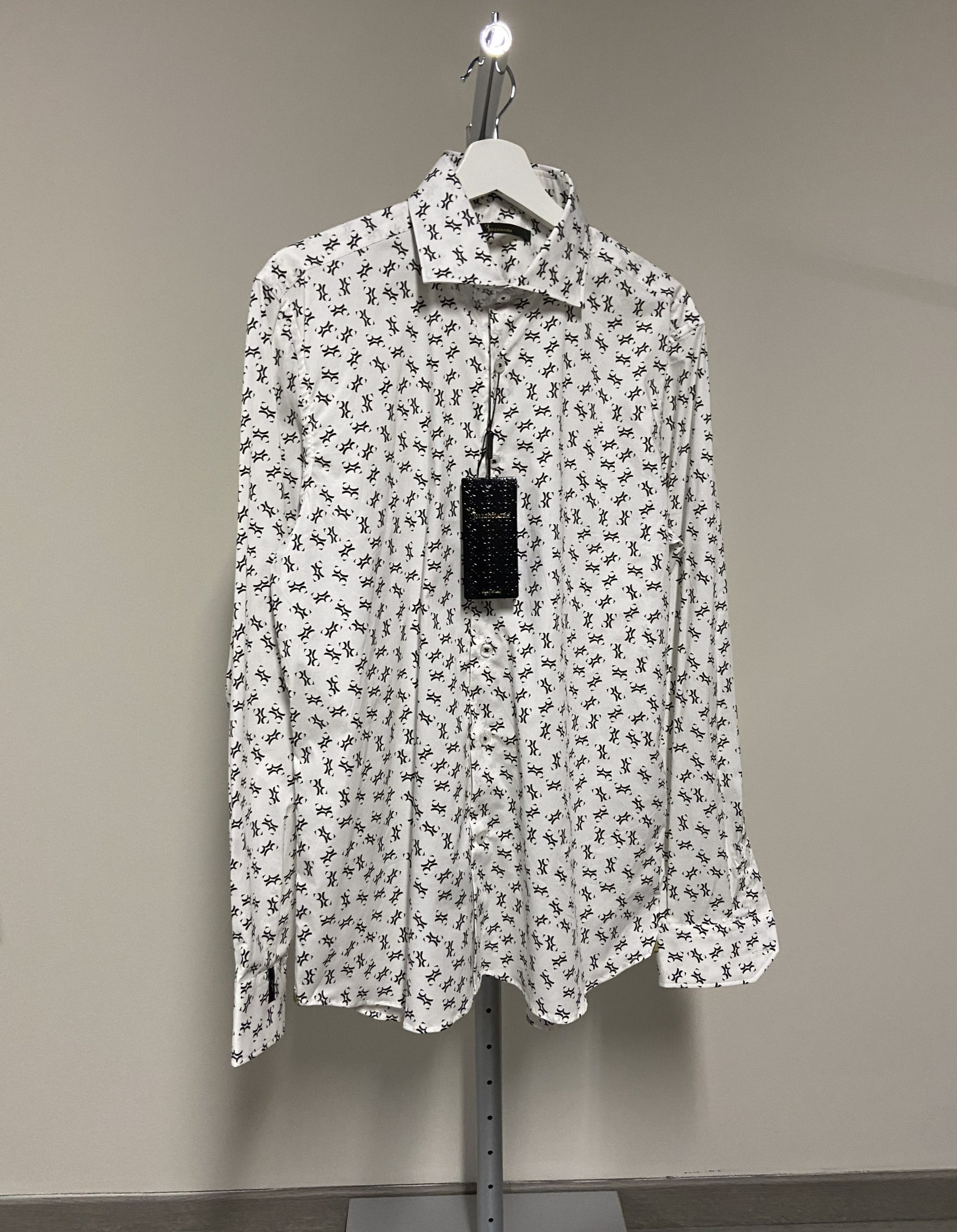 Camicia bianca con logo Billionaire uomo