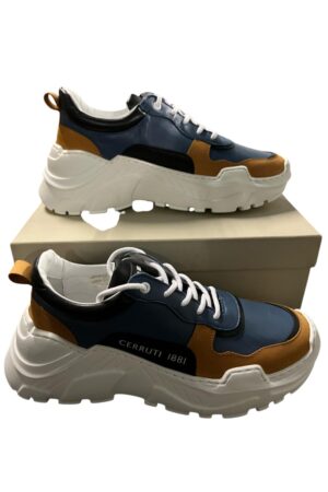 Sneakers marroni e blu Cerruti uomo