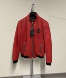 Giubbotto bomber in pelle rosso Billionaire uomo