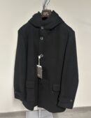 Cappotto con cappuccio nero Roberto Pepe uomo